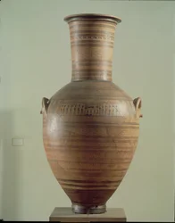 Die Dipylon-Amphora, Graburne im geometrischen Stil aus der Kerameikos-Nekropole, Athen, ca. 750 v. Chr.